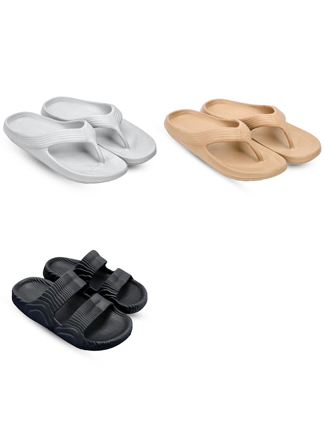 Feel alive Men Set of 3 Sliders Flip Flops - view 1