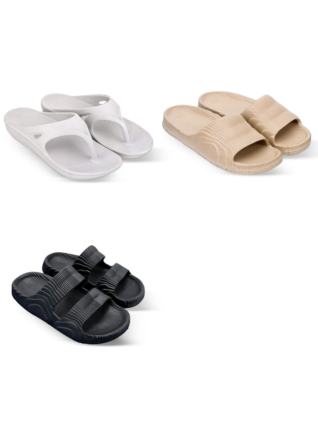 Feel alive Set Of 3 Ultra-Comfortable Lightweight Thong Flip-Flops - view 1