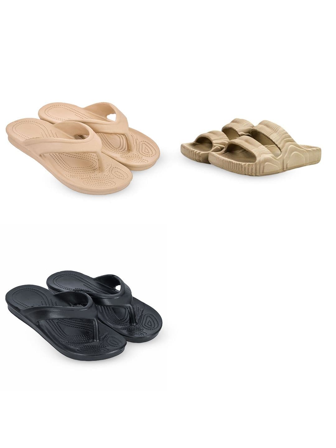Feel alive Men Set Of 3 Ultra-Comfortable Lightweight Flip Flops - view 1