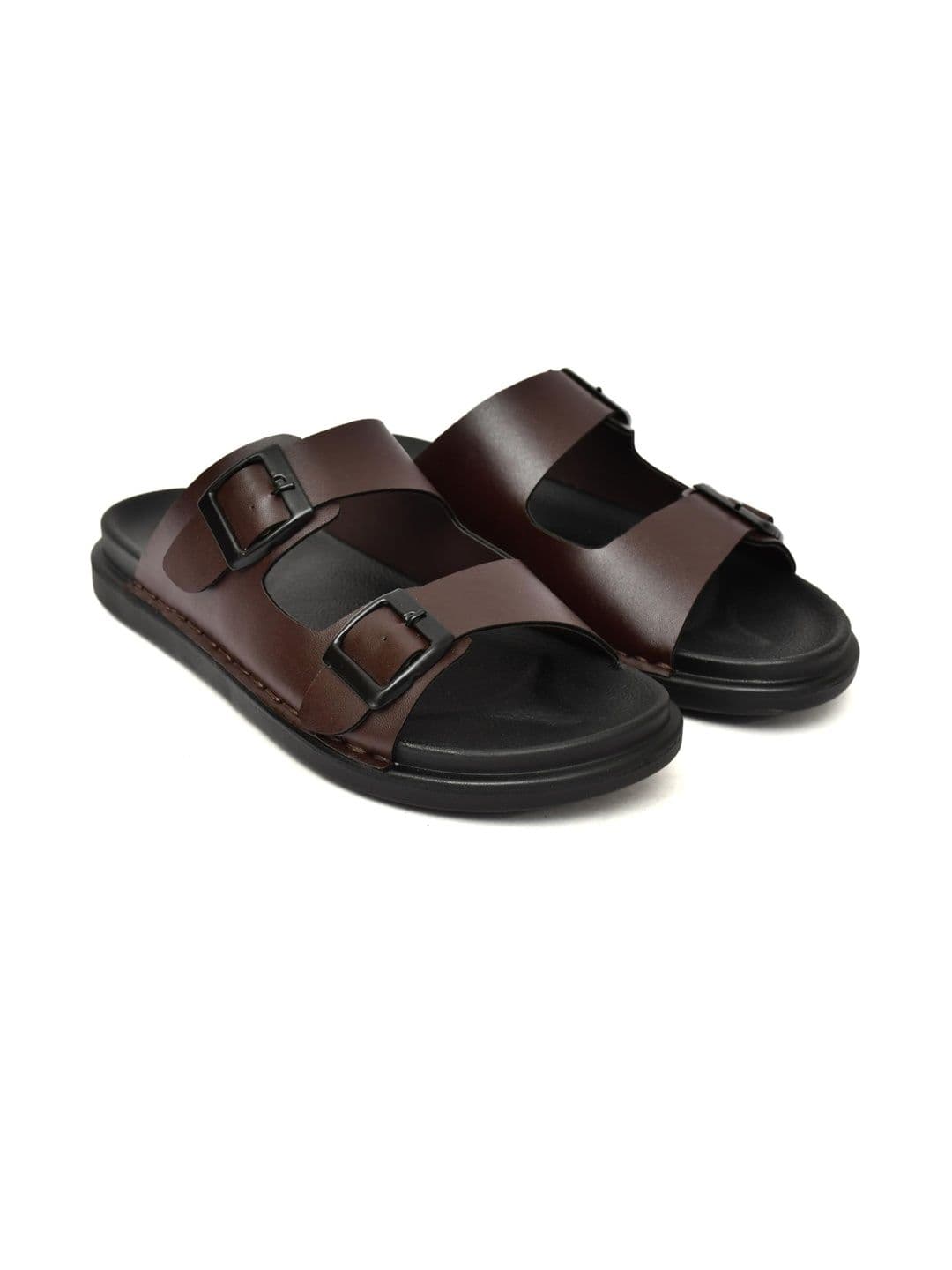SCARPIA Men Brown Synthetic Leather With Rubber Sole Casual Slip-On Sandals - view 1