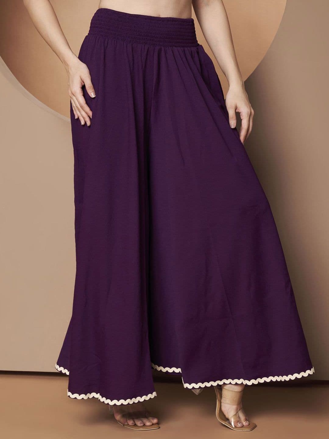 ZWERLON Women Flared Ethnic Palazzos - view 1