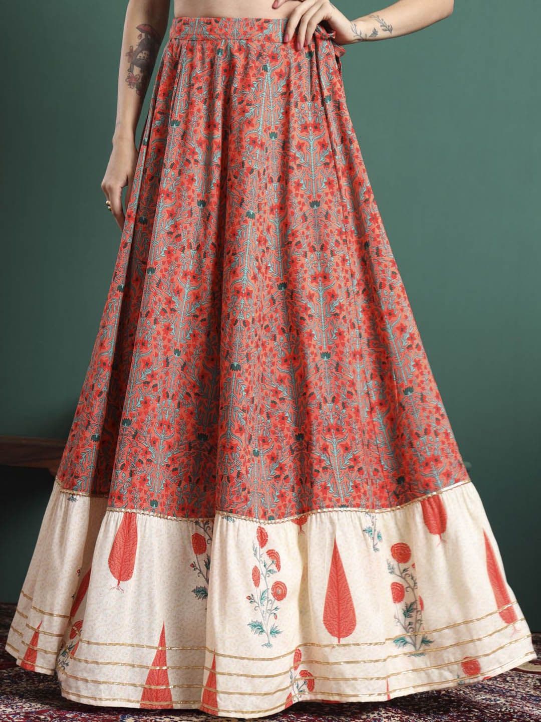 NYPA Women Printed Flared Cotton Maxi Skirts - view 1