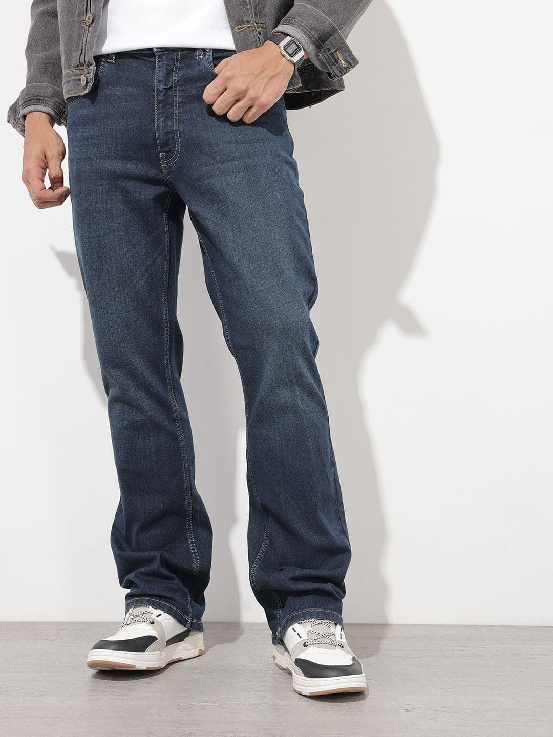 The Roadster Life Co. Men Bootcut Light Fade Stretchable Jeans - view 1