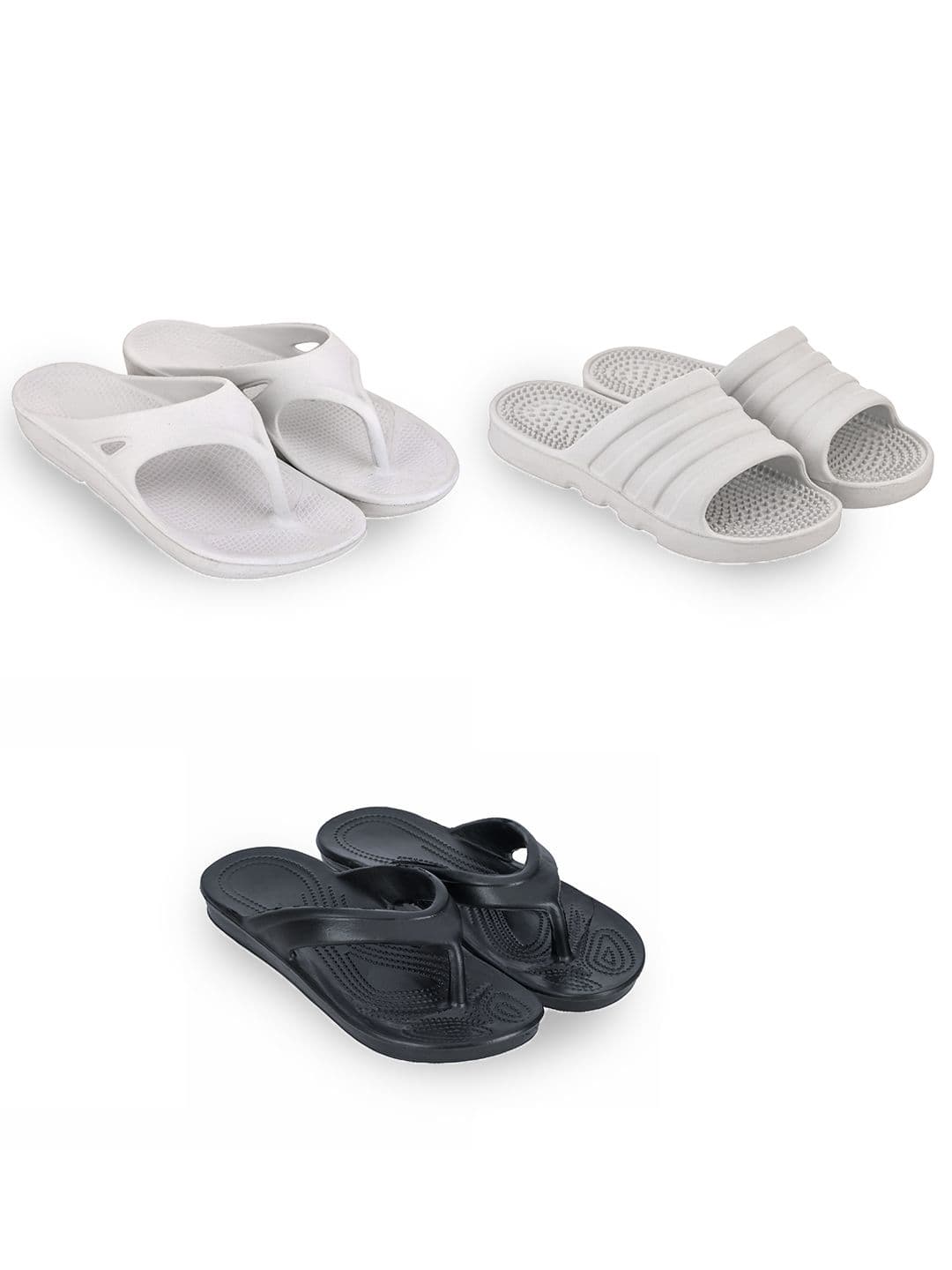 Feel alive Men Set of 3 Self Design Thong Flip-Flops - view 1