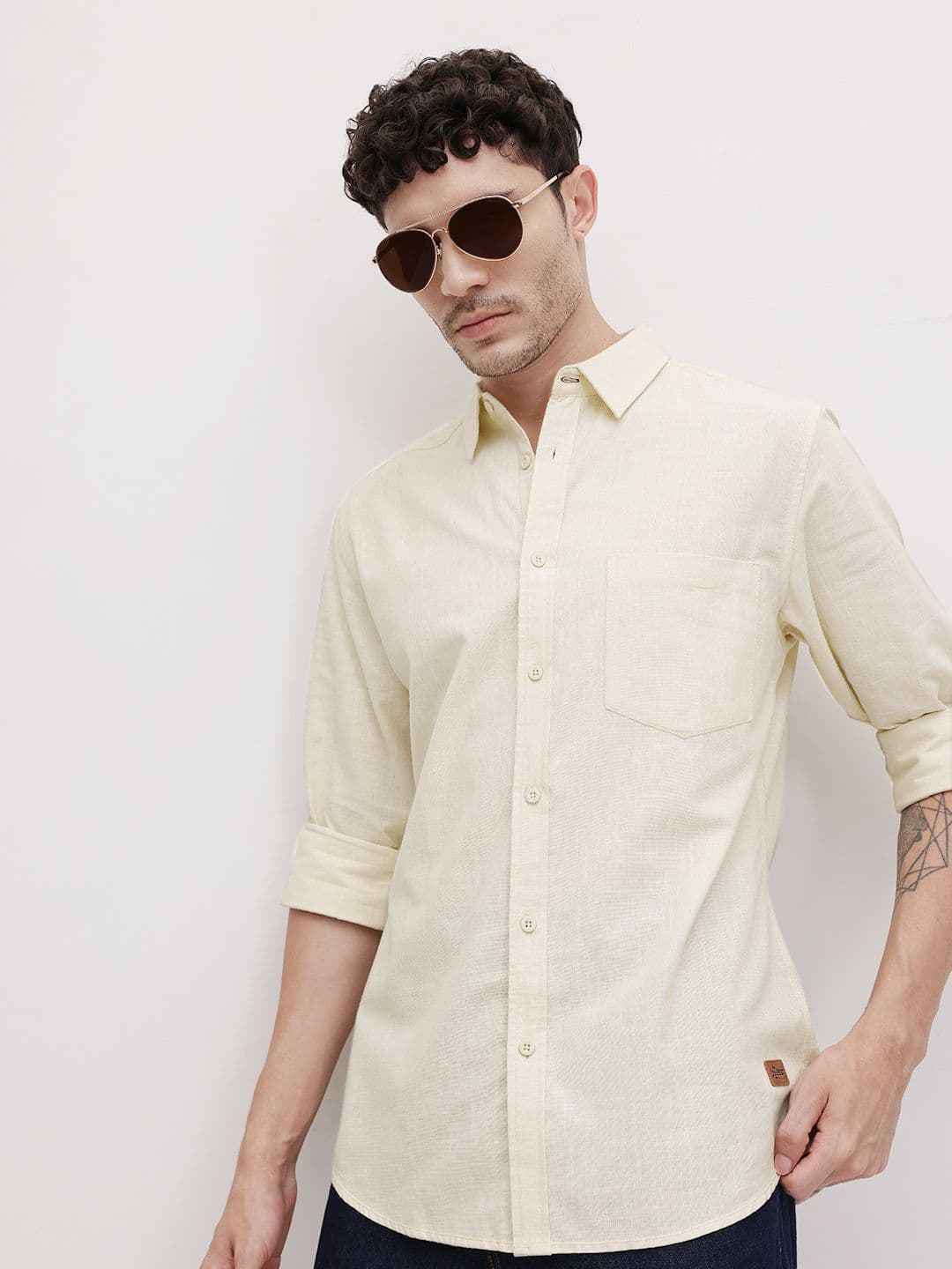 The Roadster Life Co. Spread Collar Pure Cotton Casual Shirt - view 1