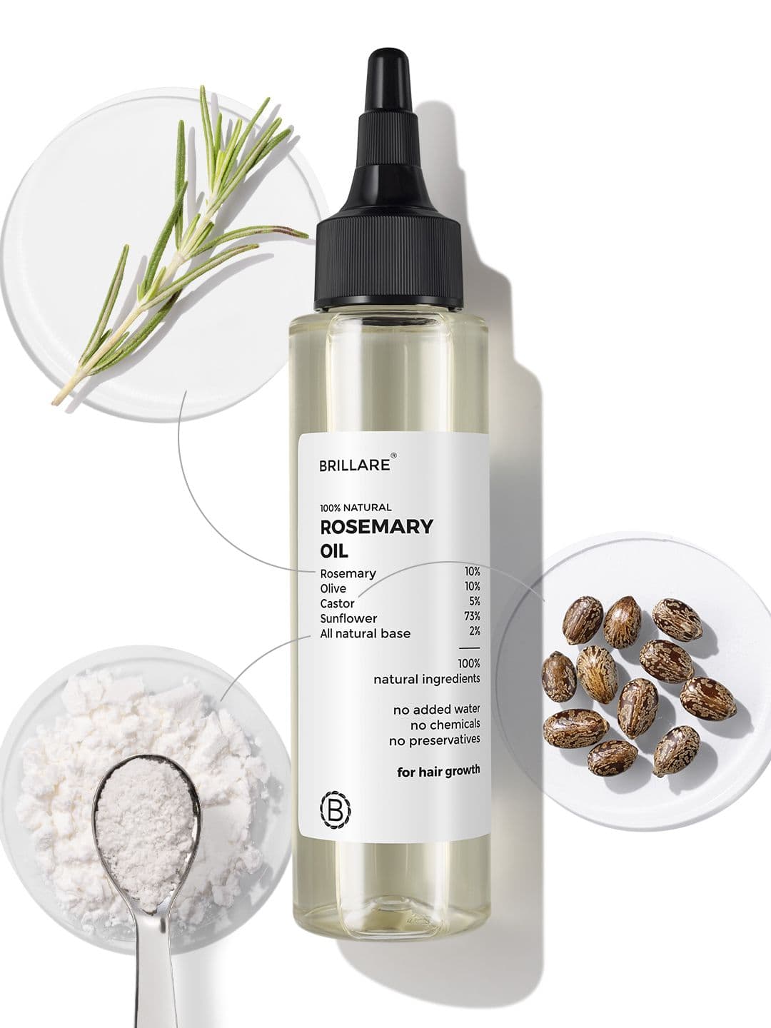 BRILLARE 10% Rosemary Hair Oil for Hair Strengthening, Growth & Reduces Hair Fall -100ml - view 1