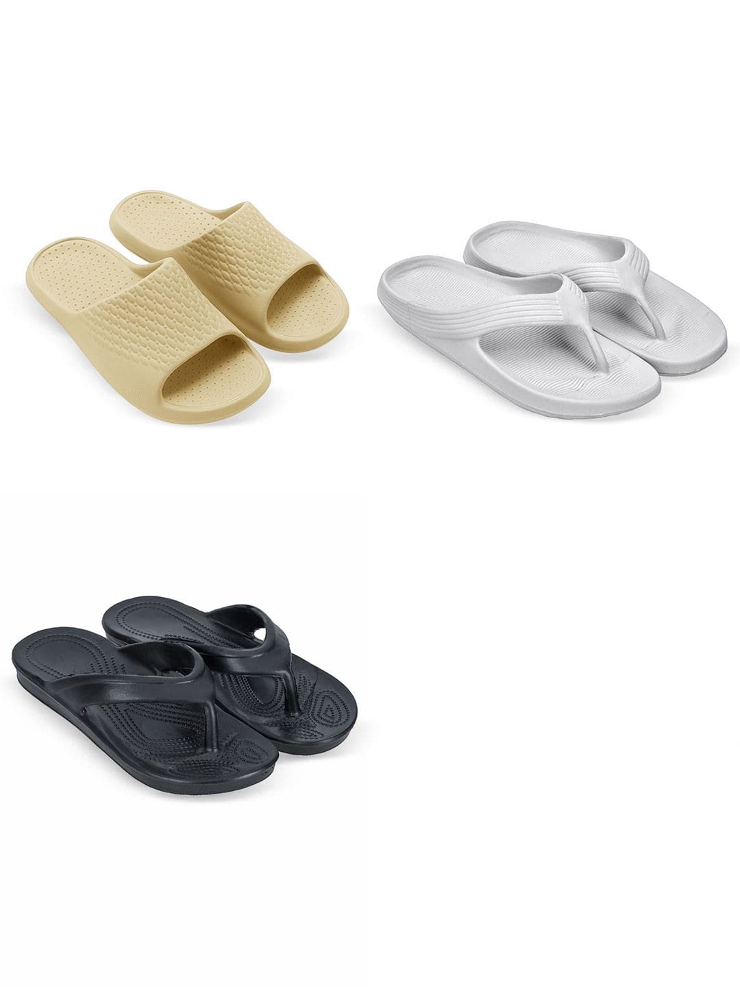 Feel alive Men Set Of 3 Self Design EVA Casual Thong Flip Flops - view 1