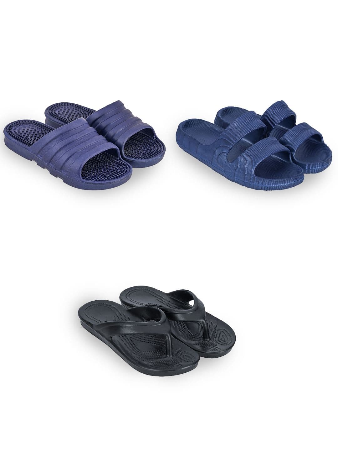 Feel alive Men Set of 3 Self Design Thong Flip-Flops - view 1