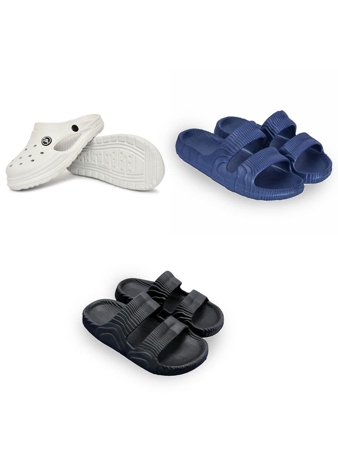 Feel alive Men Set Of 3 Self Design EVA Casual Sliders Flip Flops - view 1