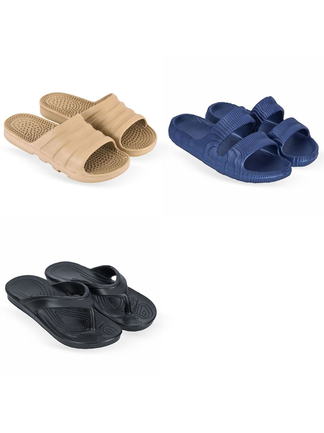 Feel alive Men Set of 3 Self Design Sliders - view 1