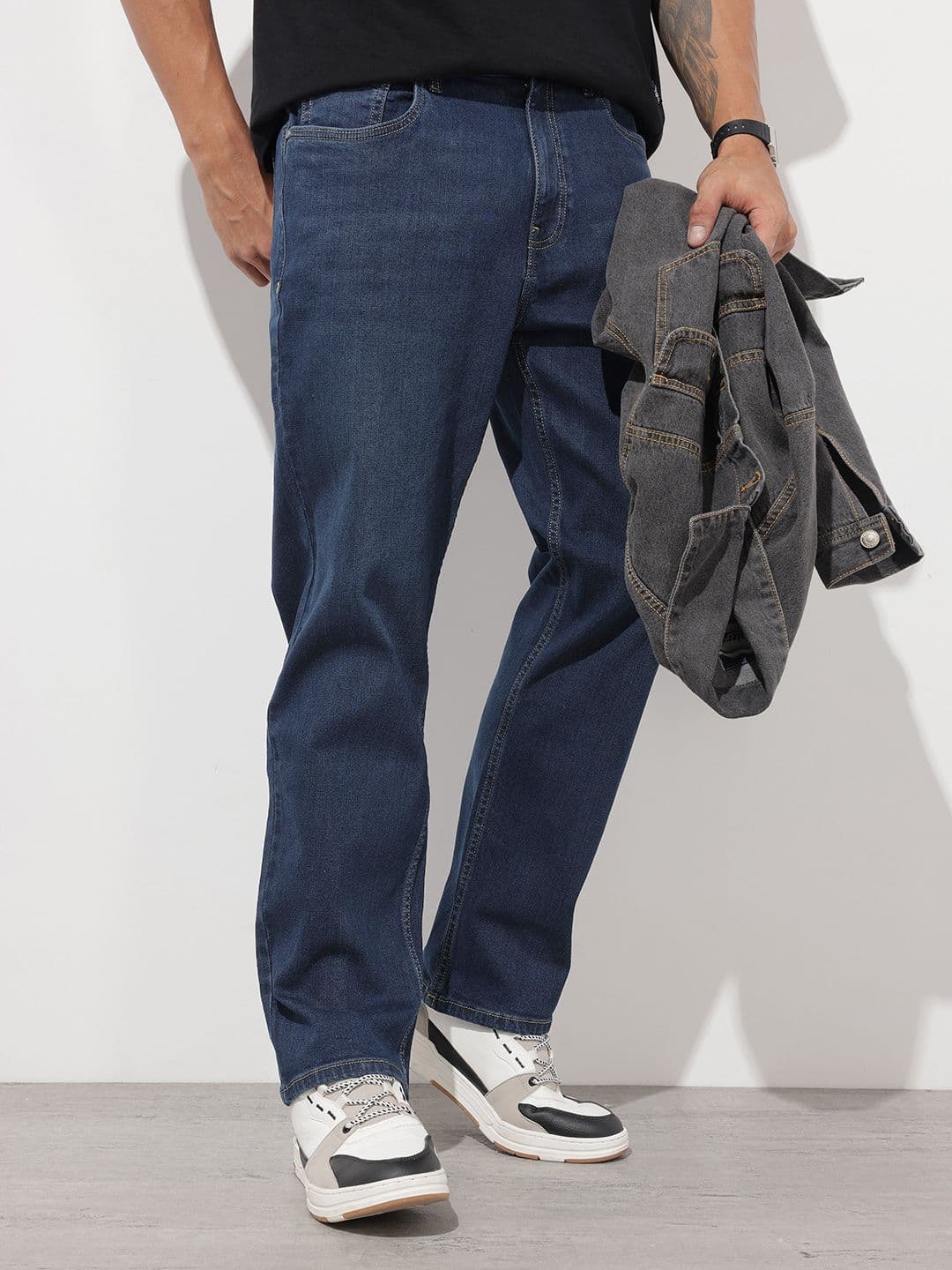 The Roadster Life Co. Men Straight Fit Light Fade Stretchable Jeans - view 1