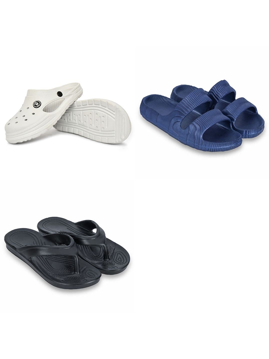 Feel alive Men Set Of 3 Self Design EVA Casual Thong Flip Flops - view 1