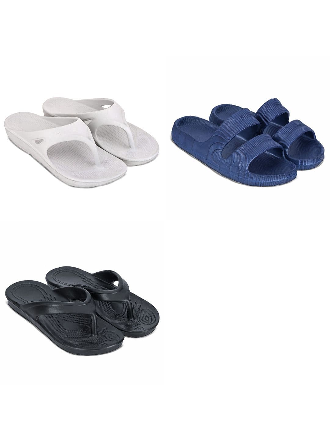 Feel alive Men Set Of 3 Self Design EVA Casual Thong Flip Flops - view 1