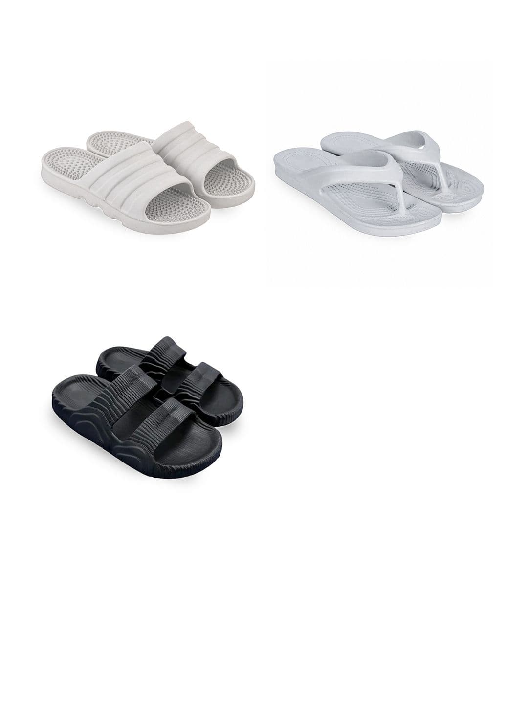 Feel alive Men Set of 3 Pair Self Design Lightweight Sliders - view 1