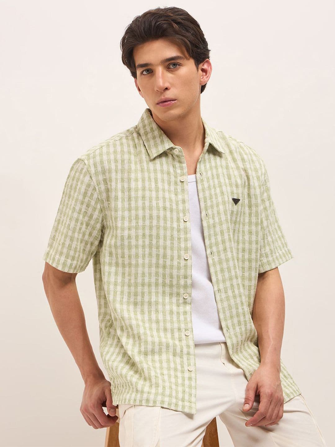 THE BEAR HOUSE Men Oversized Fit Vertical Striped Spread Collar Casual Shirt - view 1