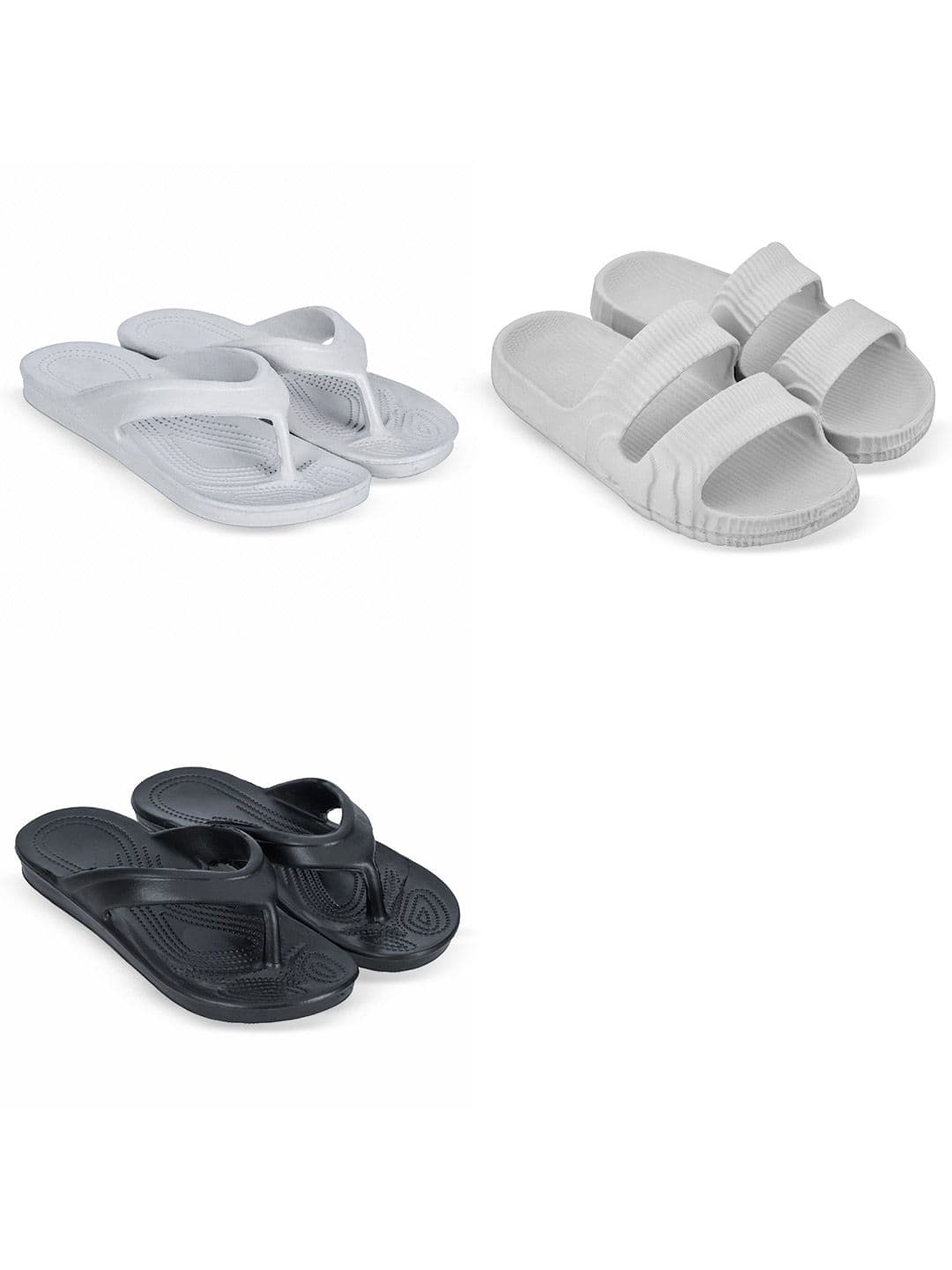 Feel alive Men Set Of 3 Self Design EVA Casual Thong Flip Flops - view 1