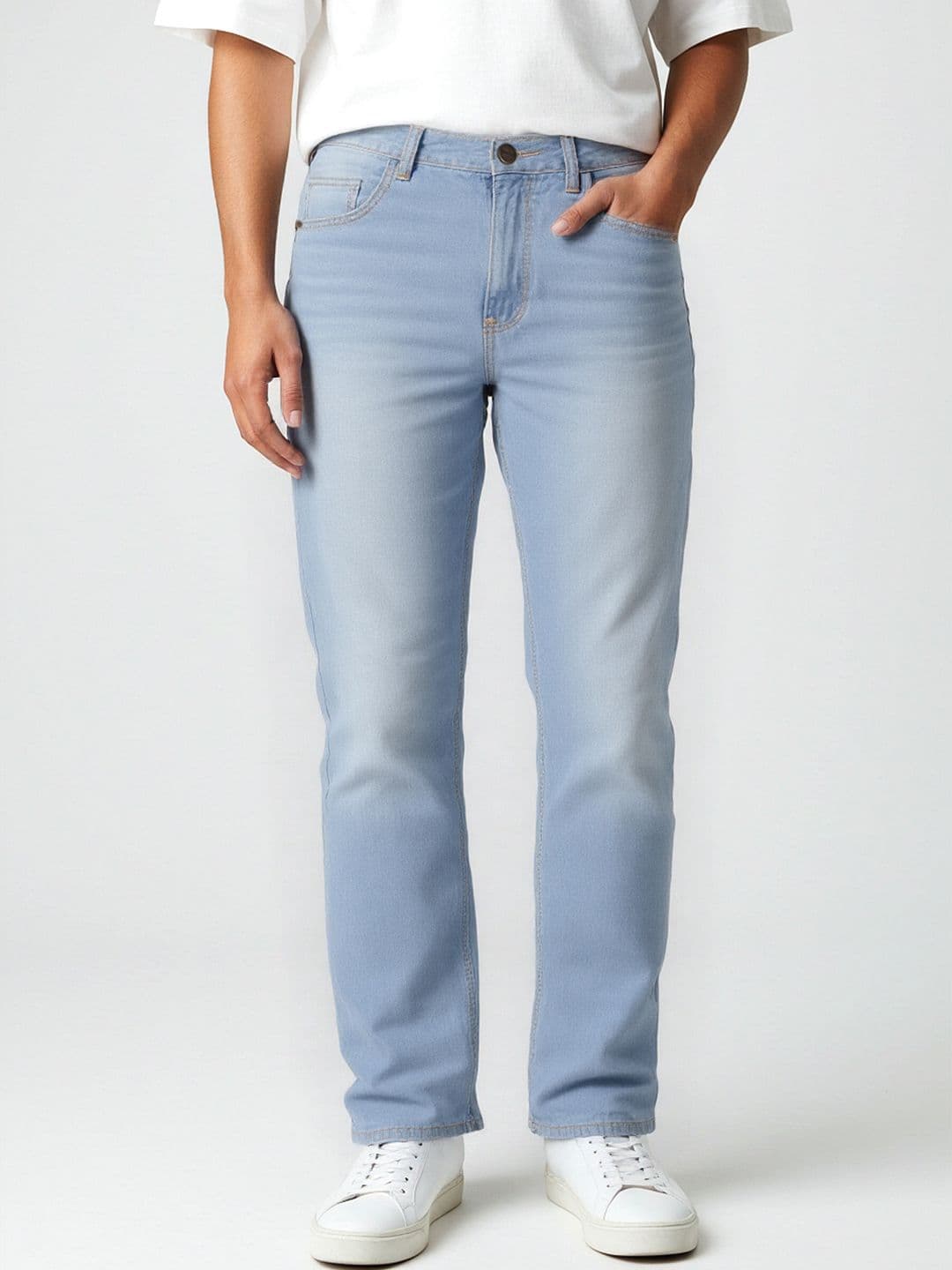 glitchez Men Regular Fit Light Fade Jeans - view 1