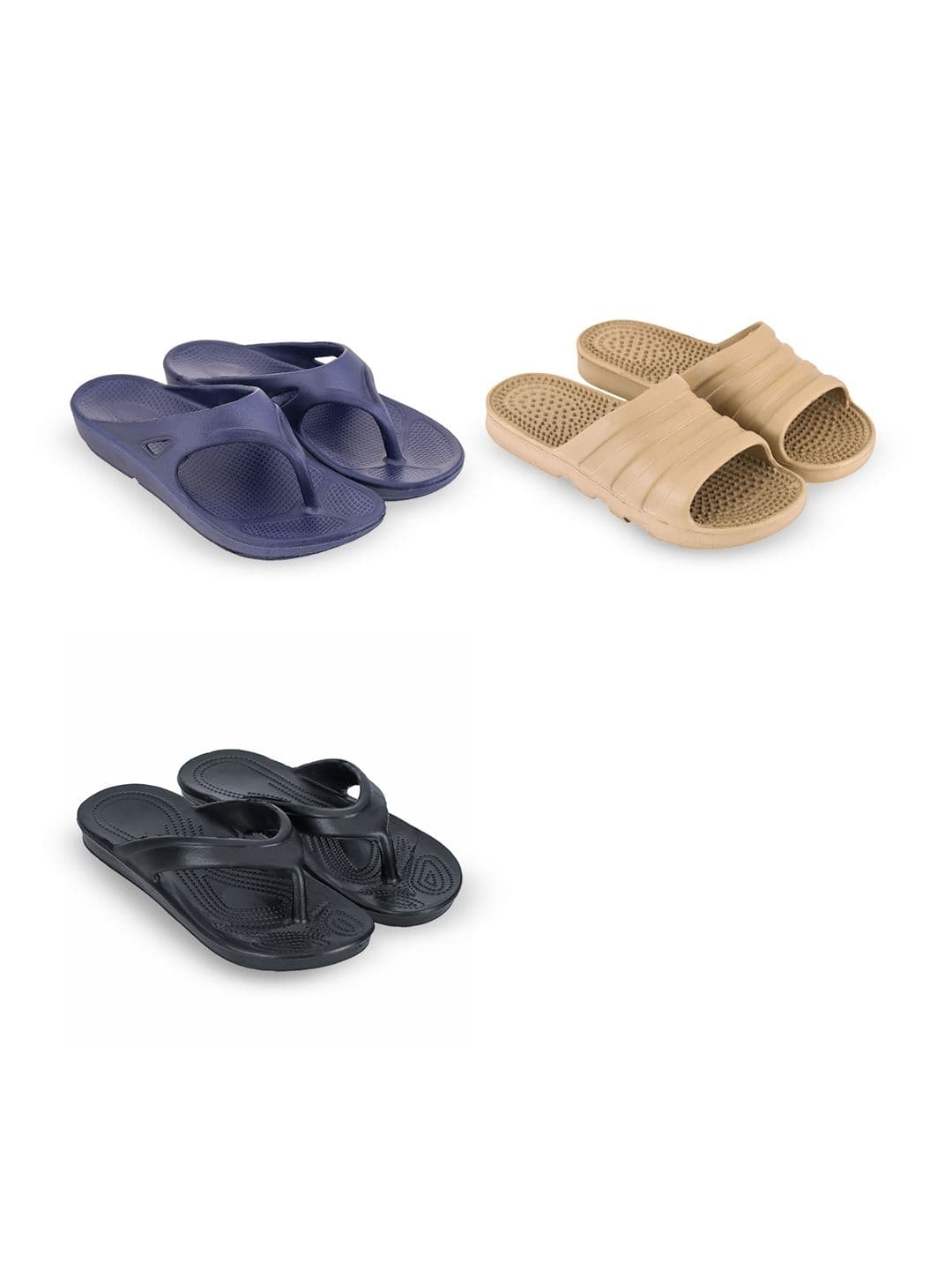 Feel alive Men Pair Of 3 Ultra-Comfortable & Lightweight Thong Flip-Flops - view 1