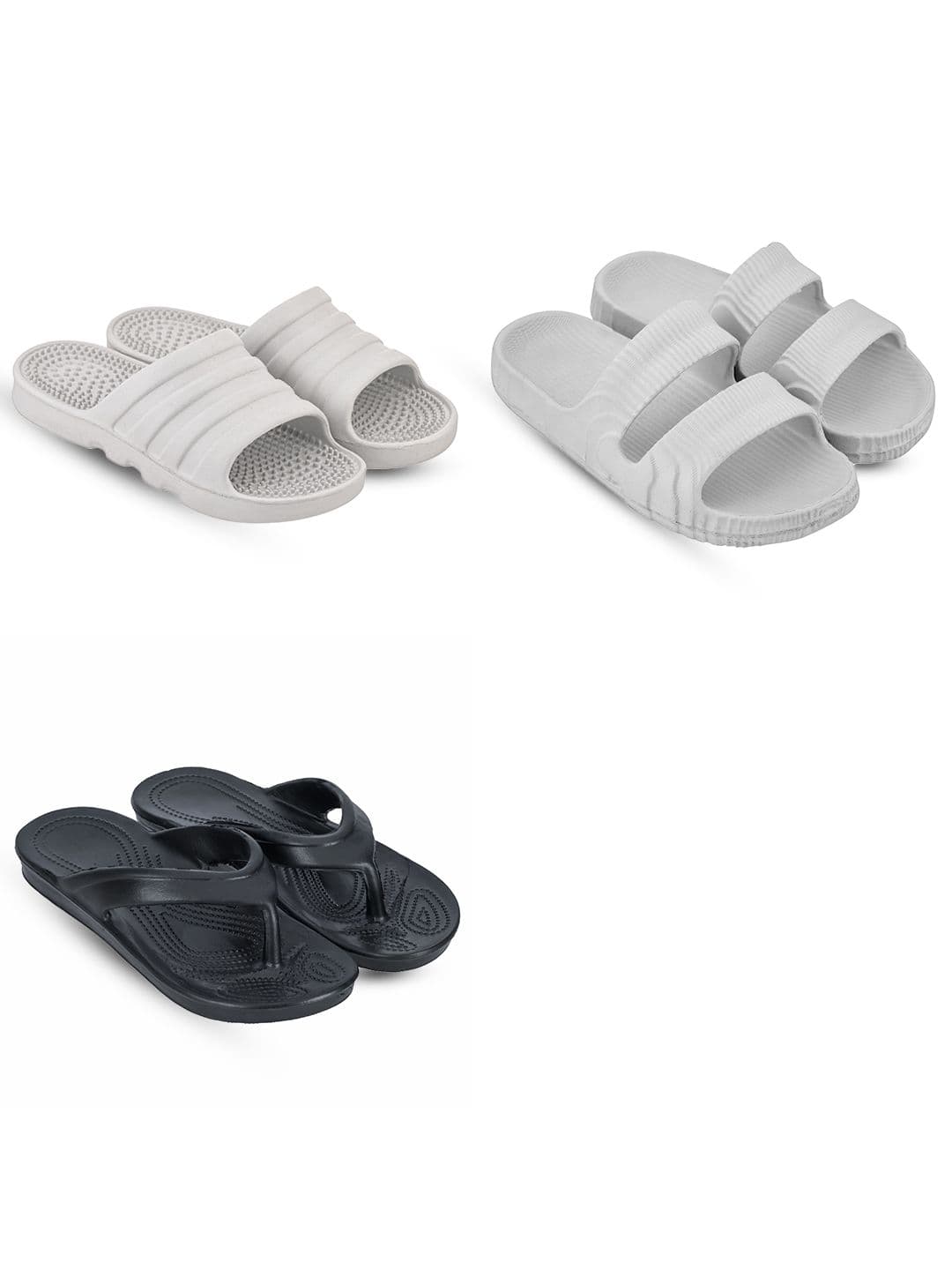Feel alive Men Set of 3 Pair Self Design Lightweight Siders - view 1