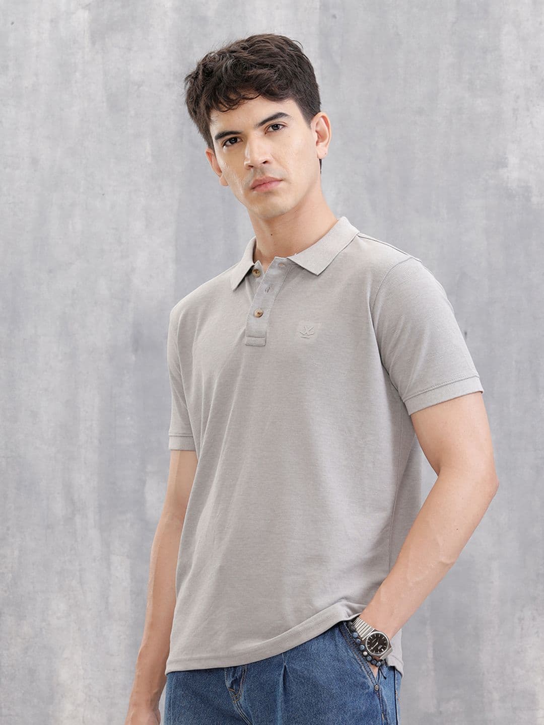 WROGN Men Brand Logo Printed Round Neck Cotton Slim Fit T-shirt - view 1