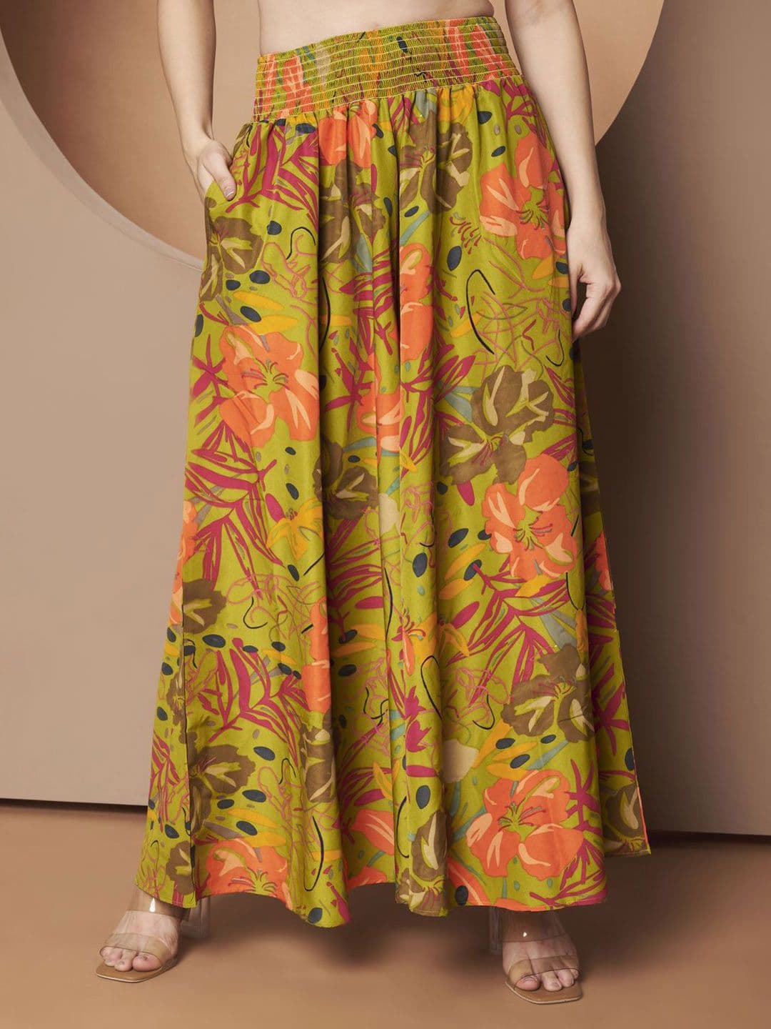 ZWERLON Women Floral Printed Flared Western Palazzos - view 1