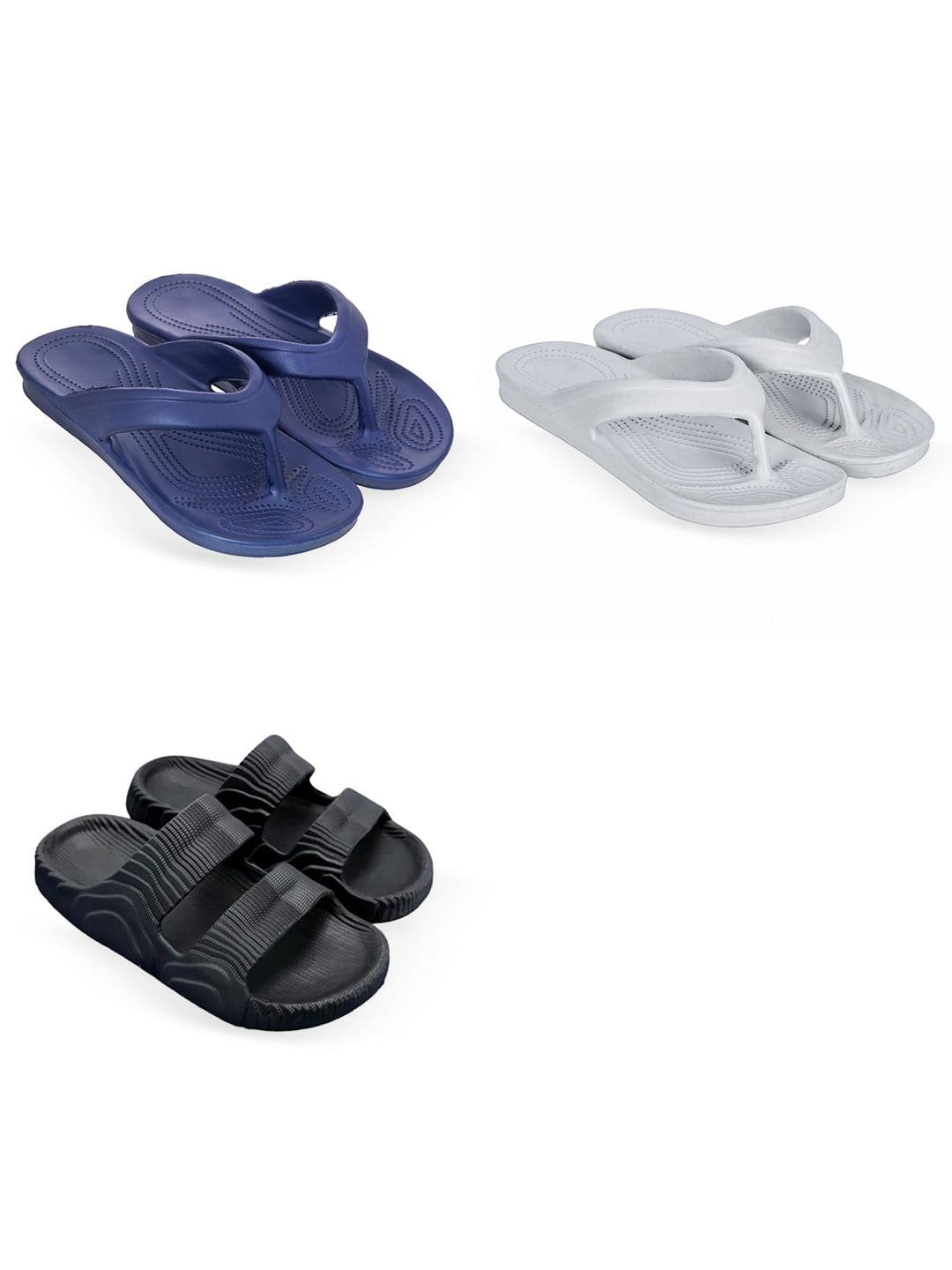 Feel alive Men Set Of 3 Self Design EVA Casual Thong Flip Flops - view 1
