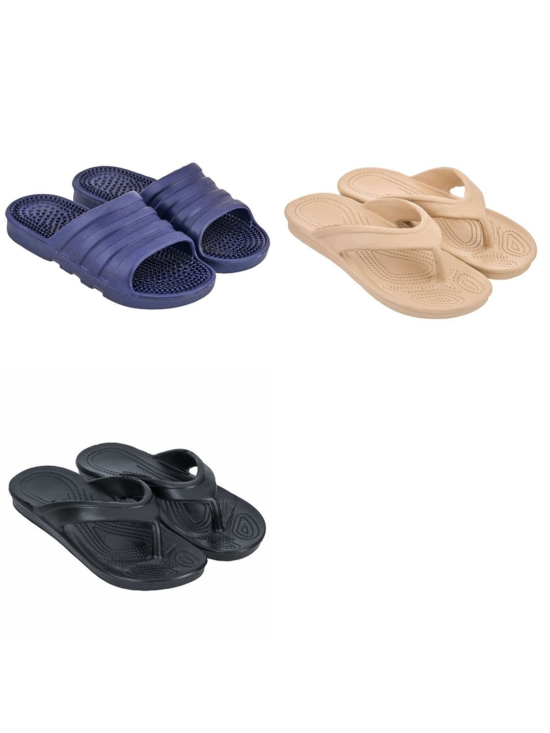 Feel alive Men Set Of 3 Self Design EVA Casual Thong Flip Flops - view 1