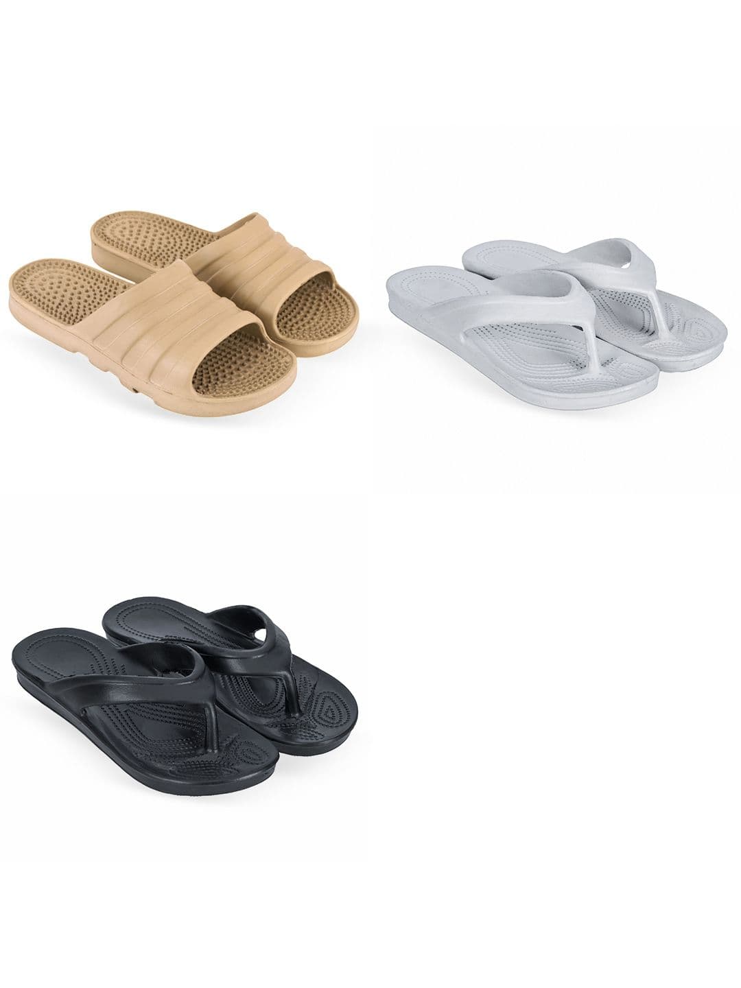 Feel alive Men Set of 3 Textured Thong Flip-Flops - view 1