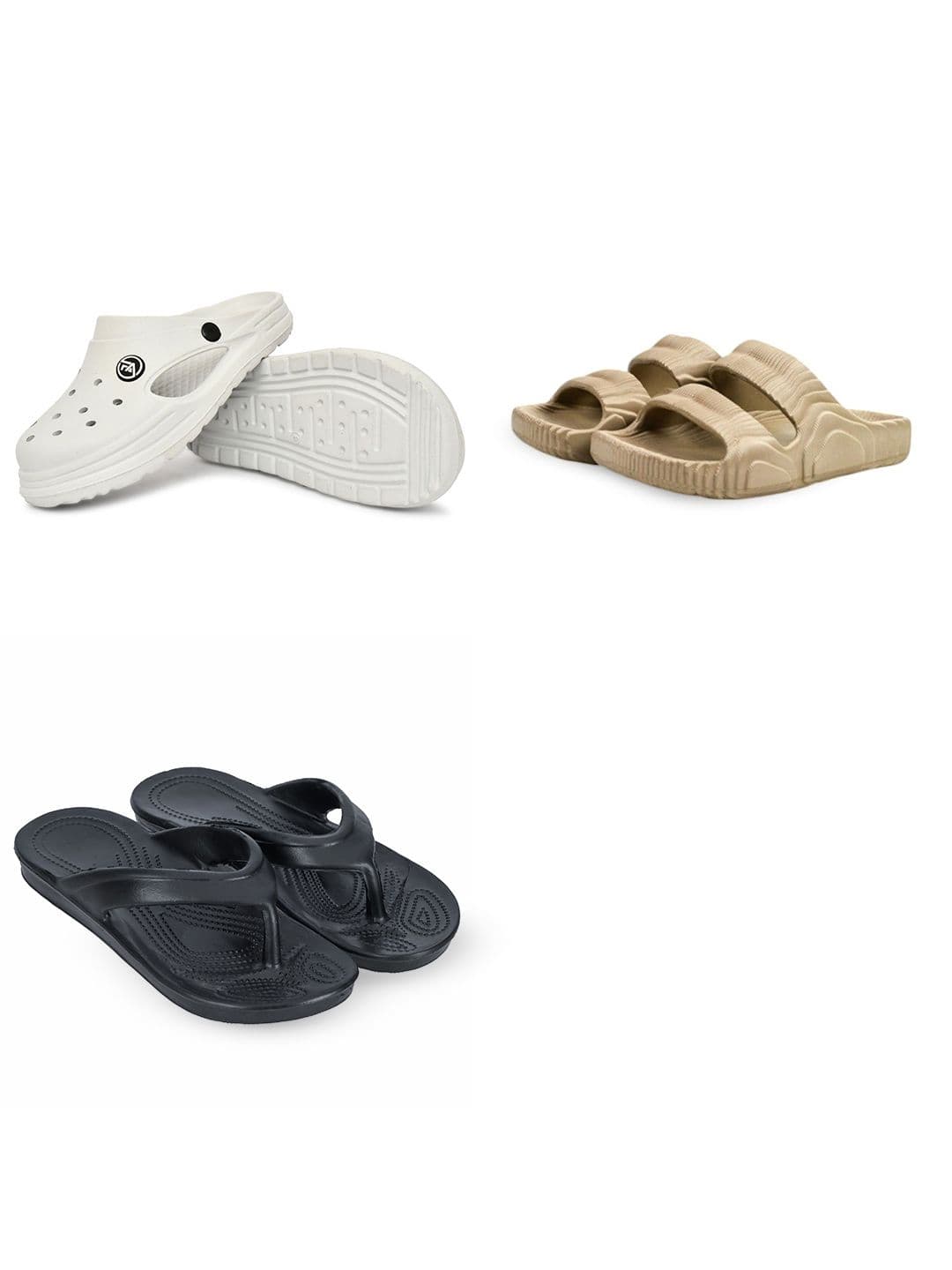 Feel alive Men Set Of 3 Self Design EVA Casual Thong Flip Flops - view 1