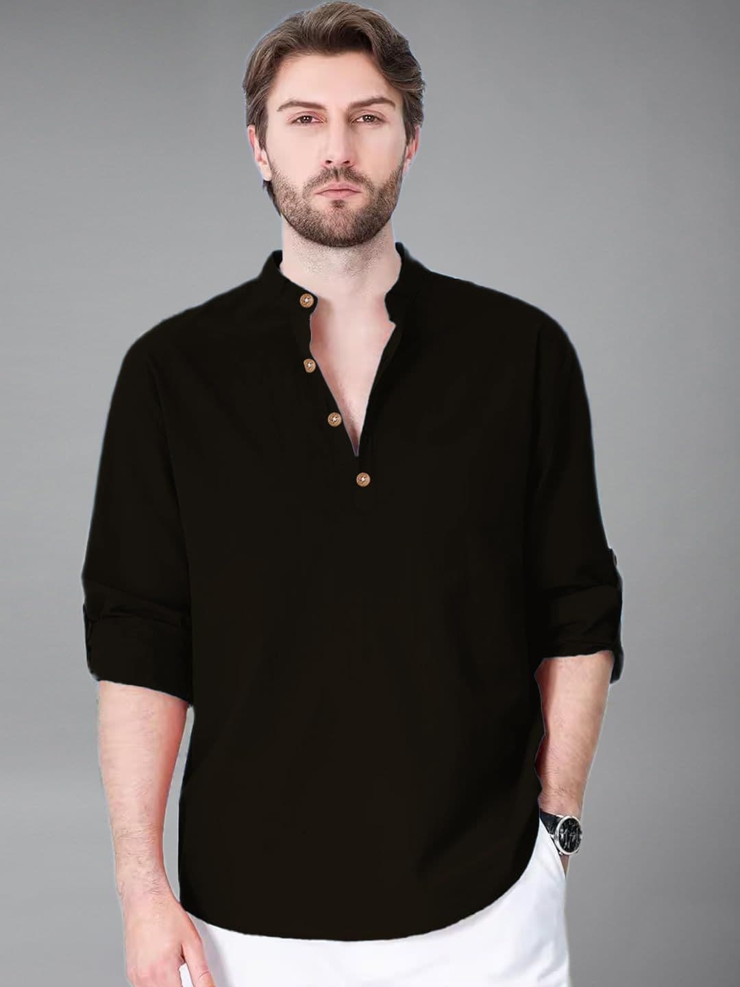 Vida Loca Men Band Collar Cotton Kurta - view 1
