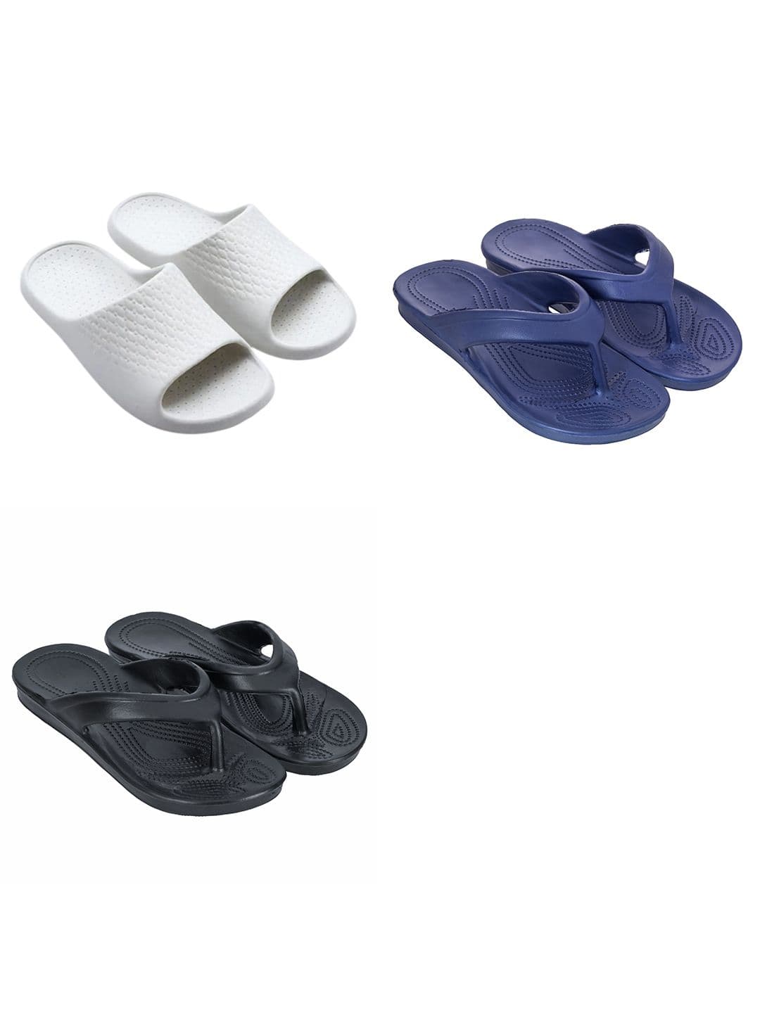 Feel alive Men Set Of 3 Self Design EVA Casual Thong Flip Flops - view 1