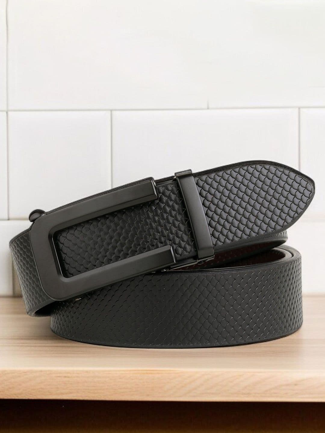 Killer Men Textured Leather Reversible Belt