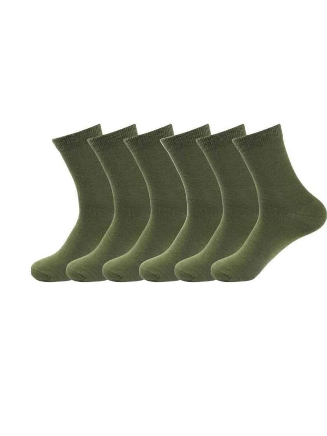 Akeeta Pack of 6 Army Green Plain Long MC Socks - view 1
