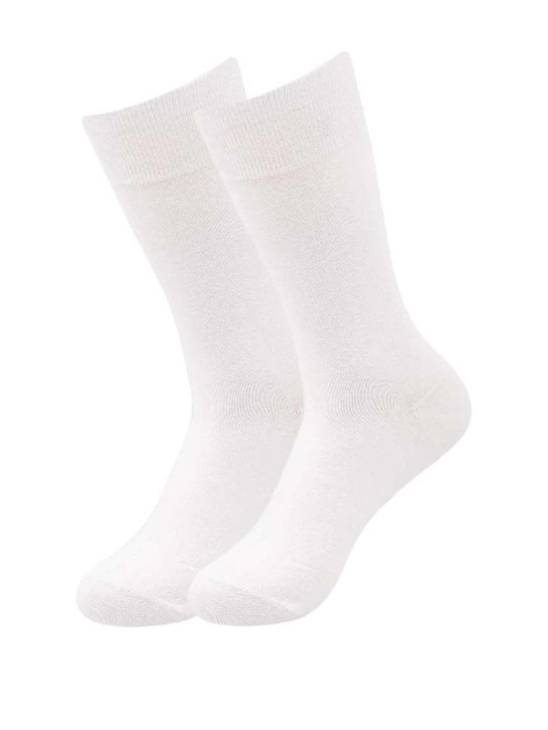 Akeeta White Lycra Plain Long Socks(Pack of 1) - view 1