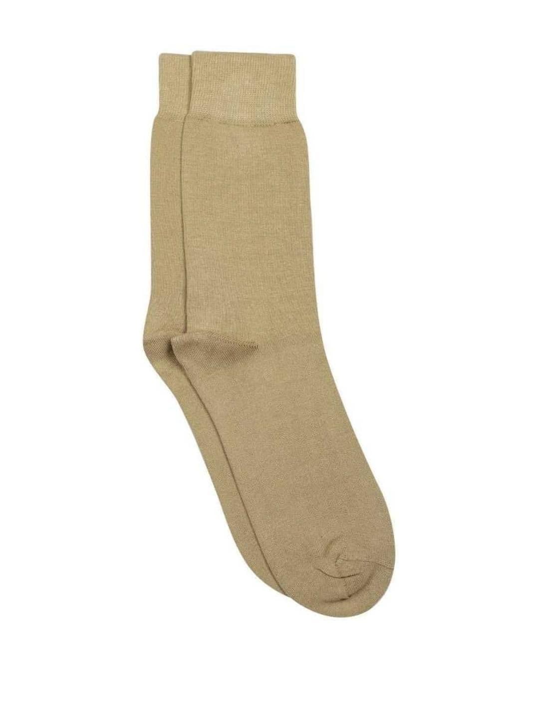 Akeeta Pack of 1 Khaki Plain Calf Length Socks - view 1