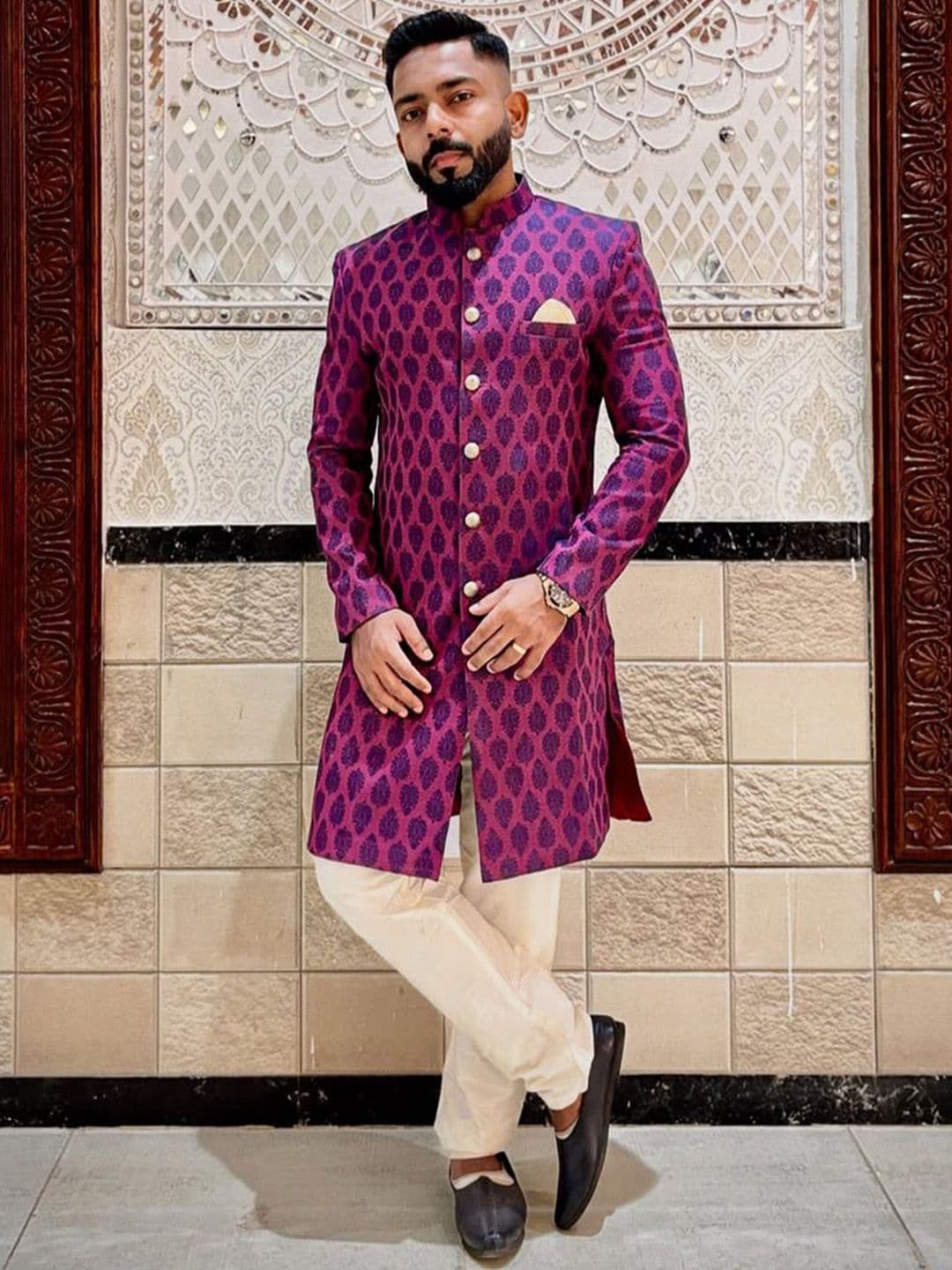 KISAH Ethnic Motifs Indowestern Sherwani Set