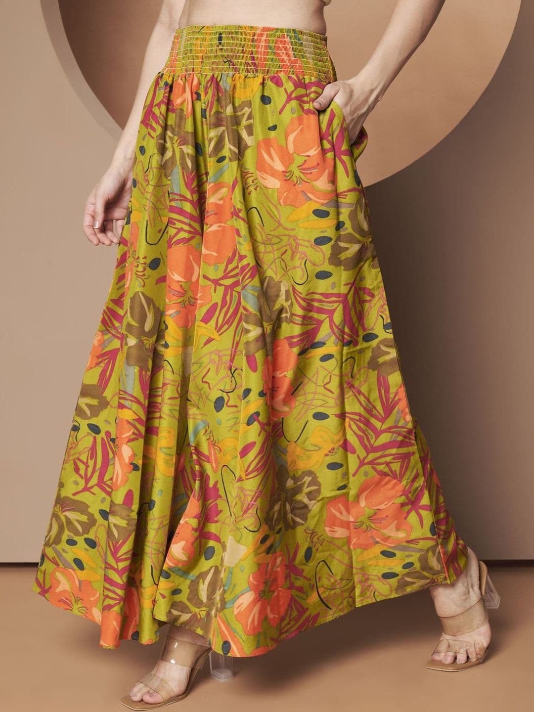 LookShine Women Abstract Printed Stylish Wide-Leg Comfortable Elastic Waist Palazzos - view 1