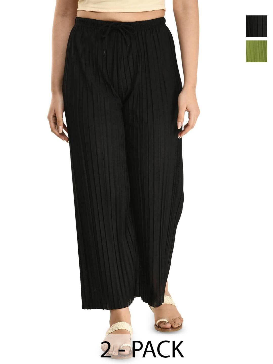 Gladly Women Pack Of 2 Straight Solid Palazzos - view 1