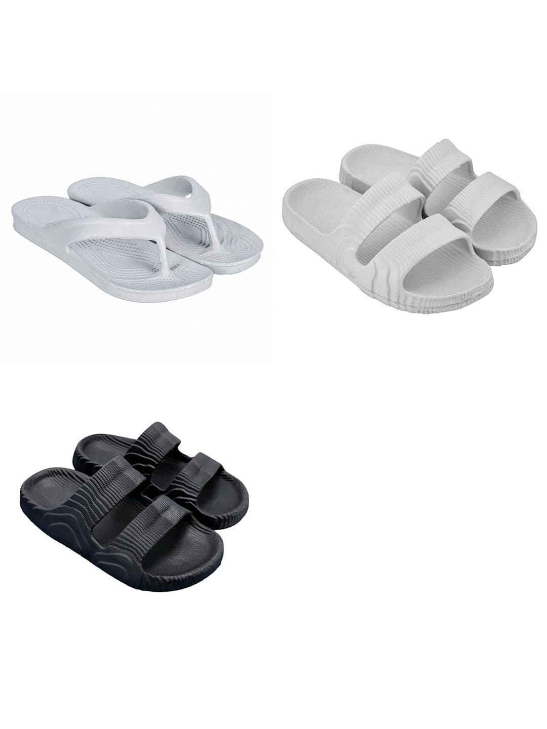 Feel alive Men Set Of 3 Striped EVA Casual Thong Flip Flops - view 1
