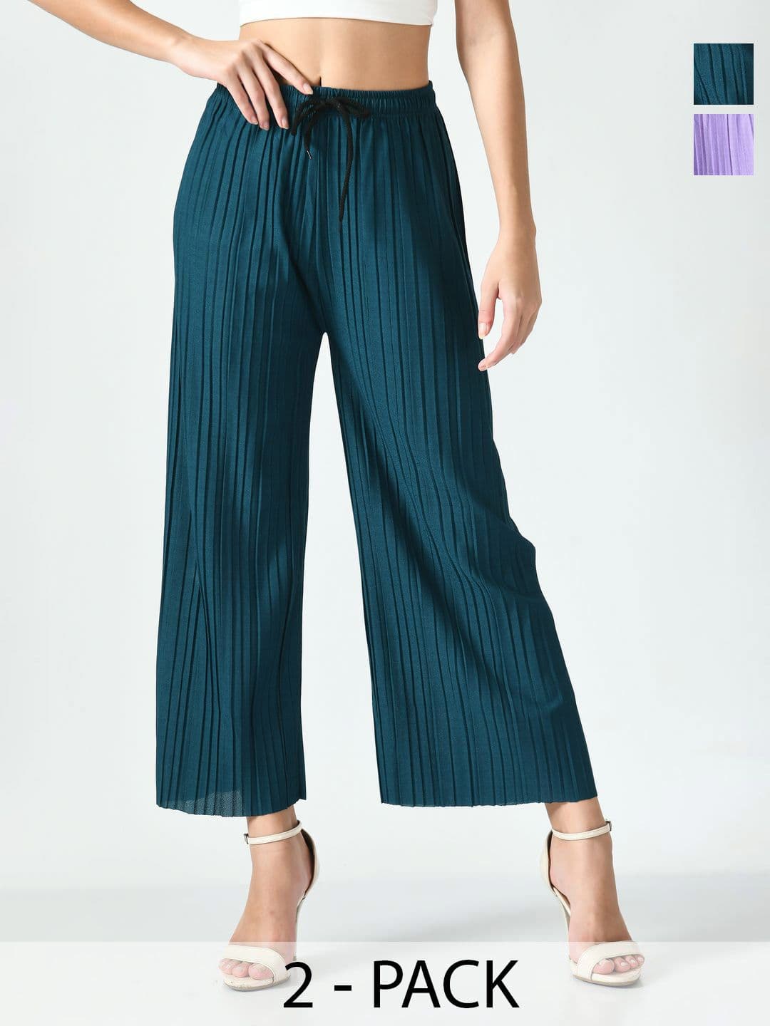 Gladly Women Pack Of 2 Straight Pleated Palazzos - view 1