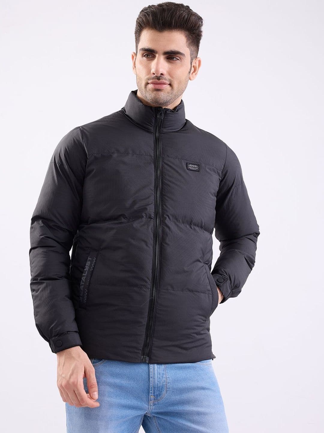 SPYKAR Men Black Polyester Jackets - view 1