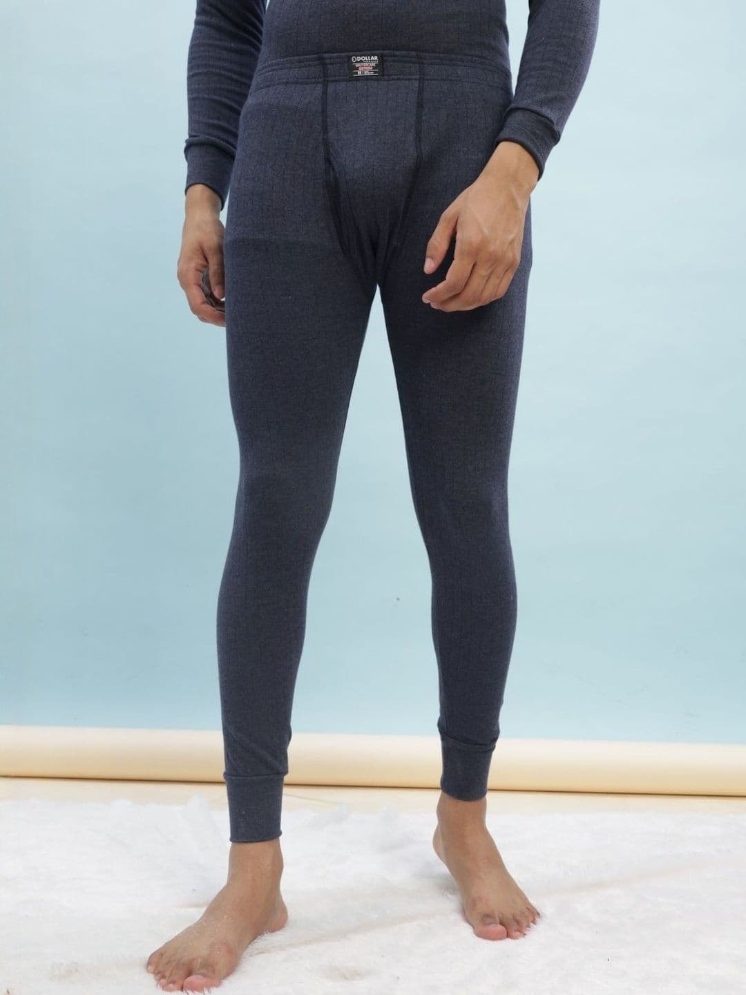 Dollar Men Blue Solid Thermal UE Trouser - view 1