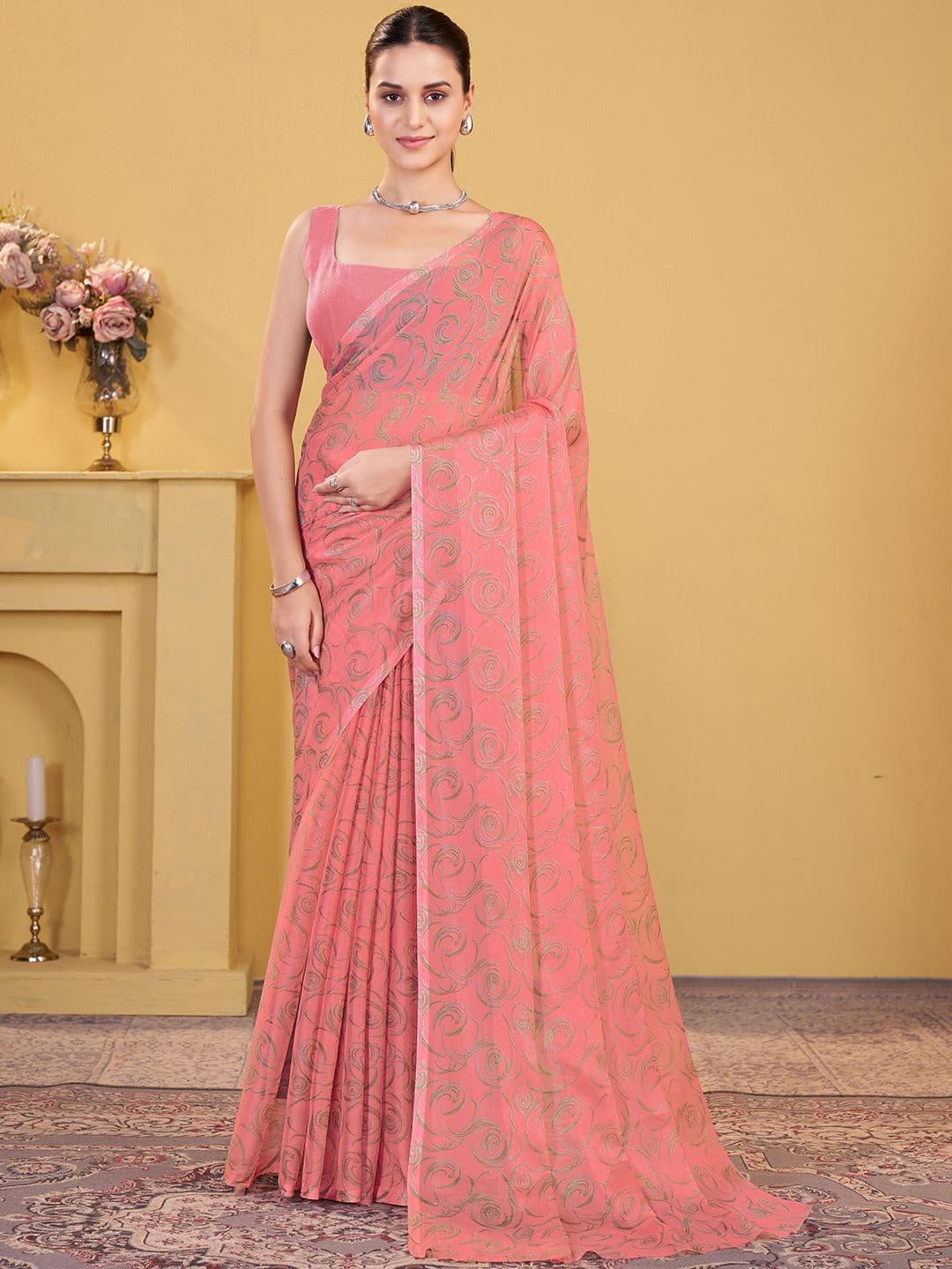 Garden Vareli Pure Chiffon Printed Saree - view 1
