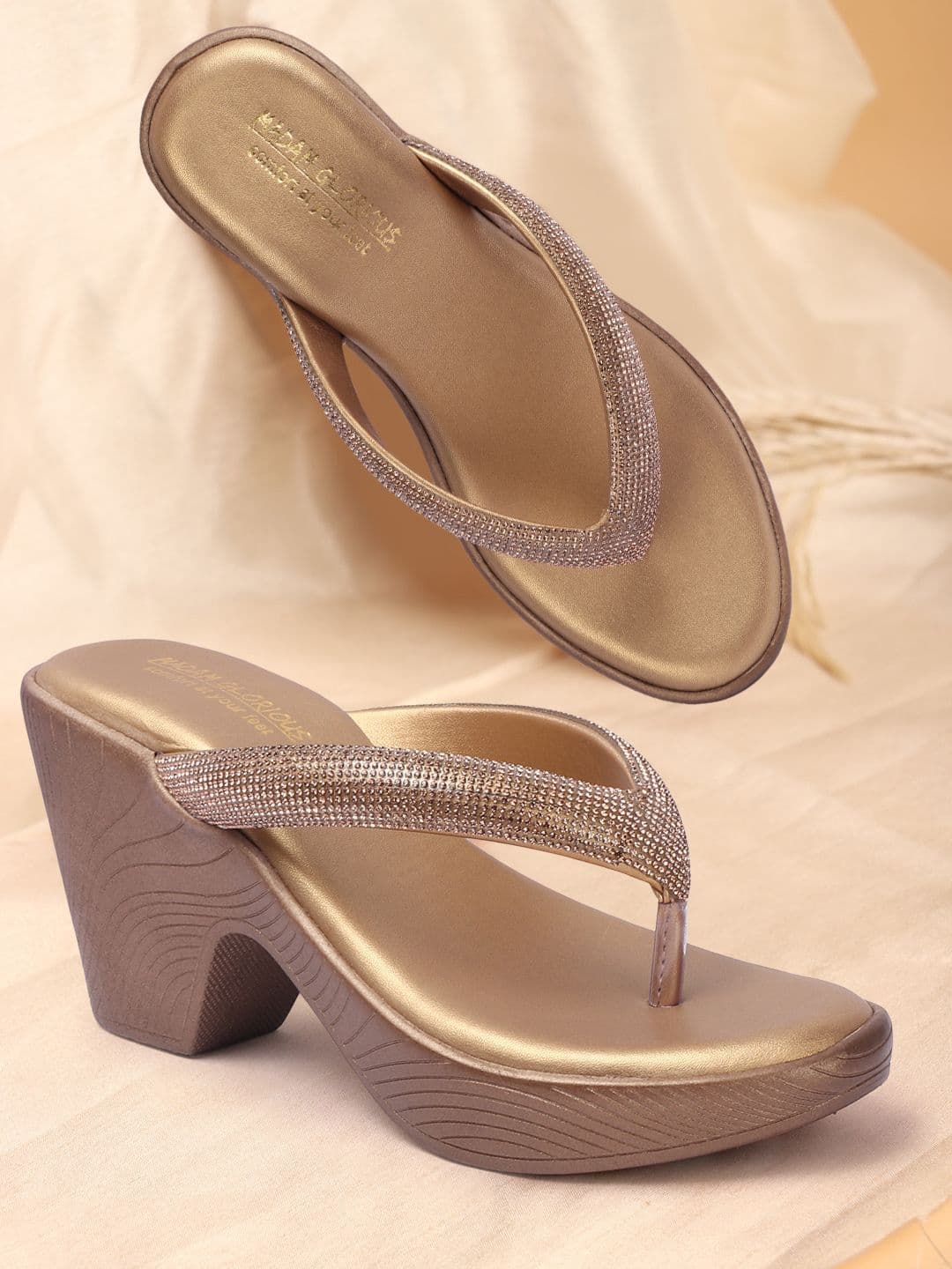 madam glorious Women Embellished Open Toe Party Wedge Sandals - view 1