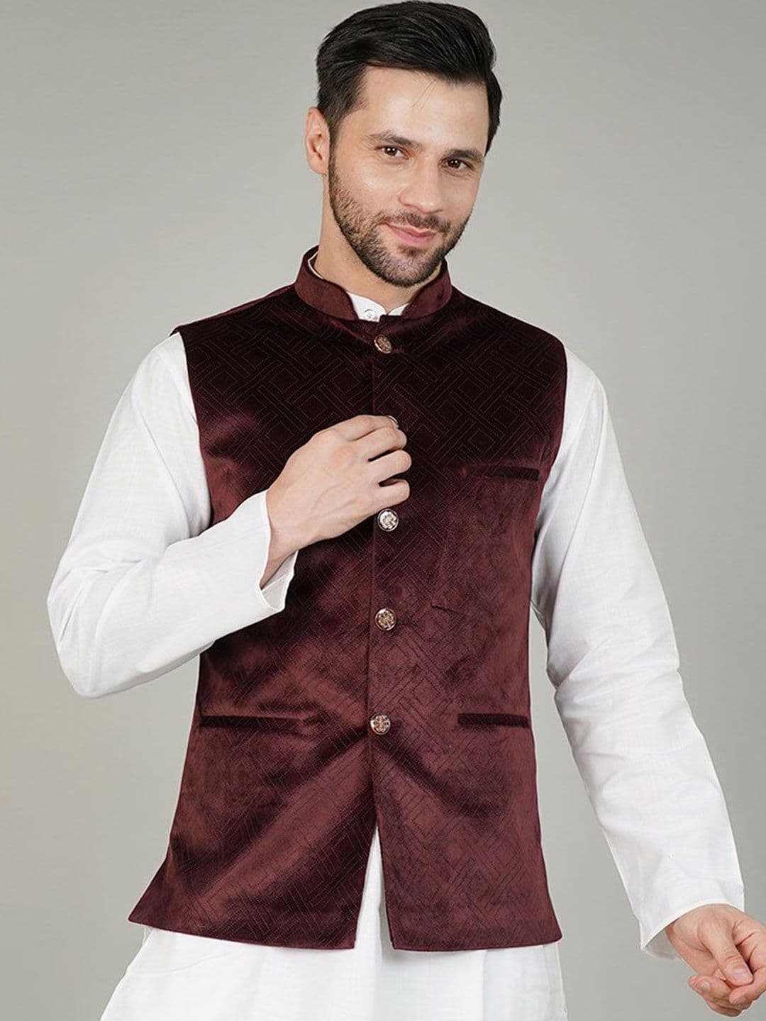 Wintage Self Design Nehru Jacket - view 1