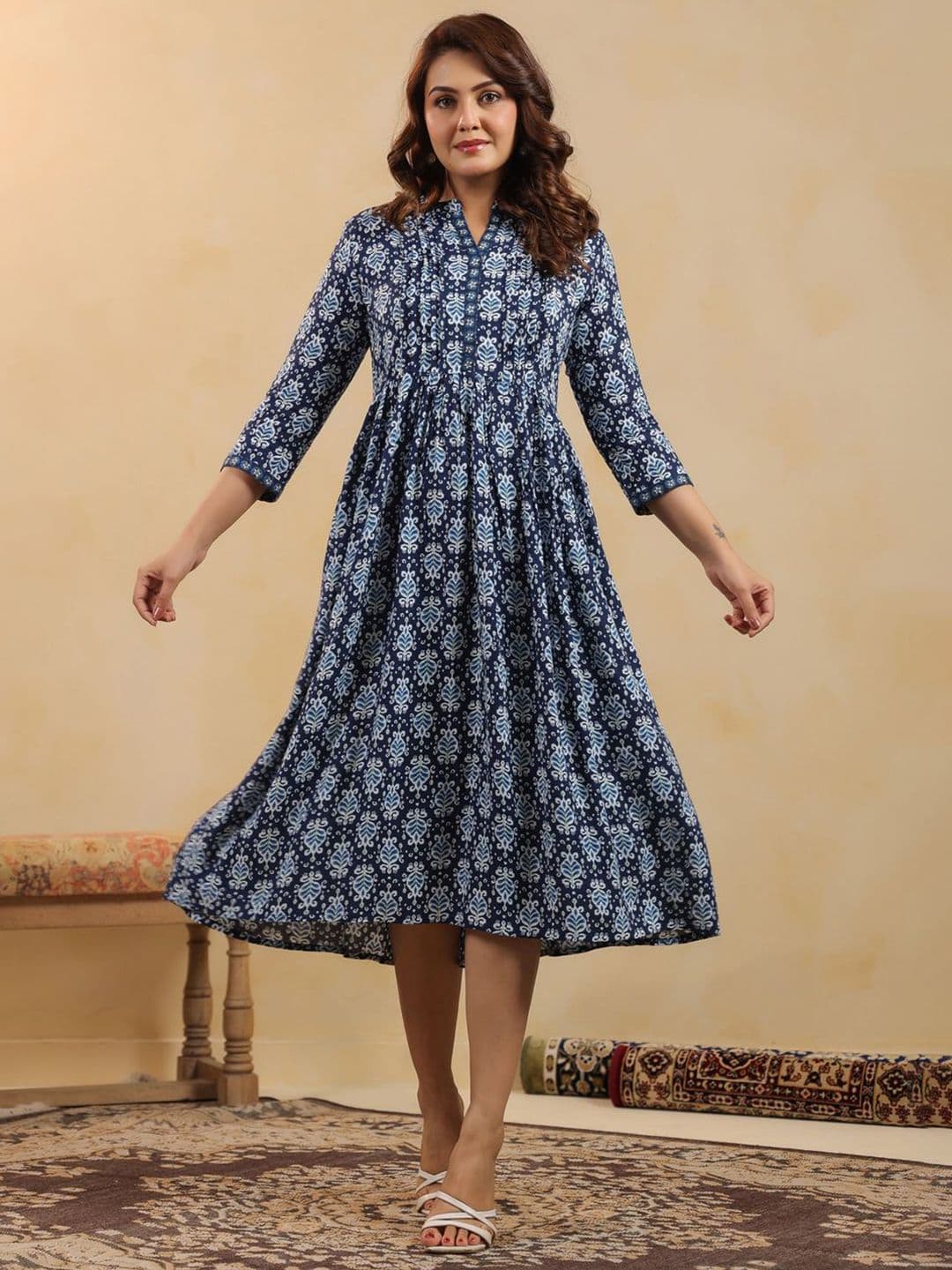 Neemiya Ethnic Floral Printed Fit & Flare Ethnic Dress - view 1