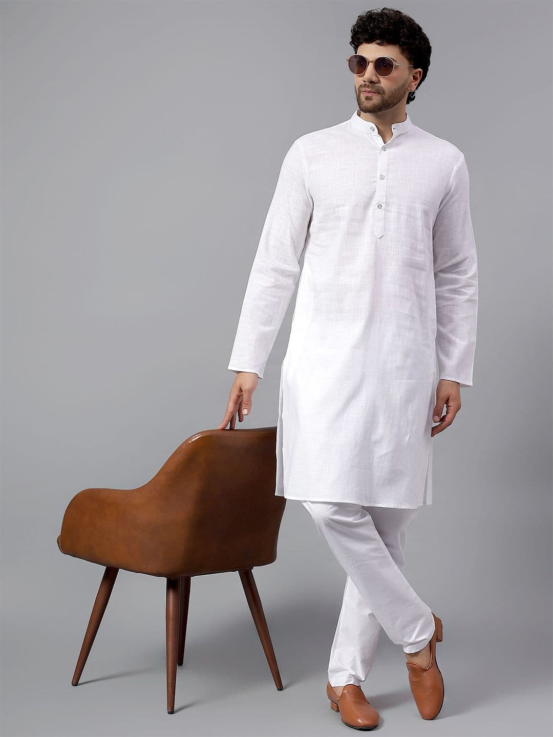 Latest Chikan Garments Mandarin Collar Straight Kurta - view 1