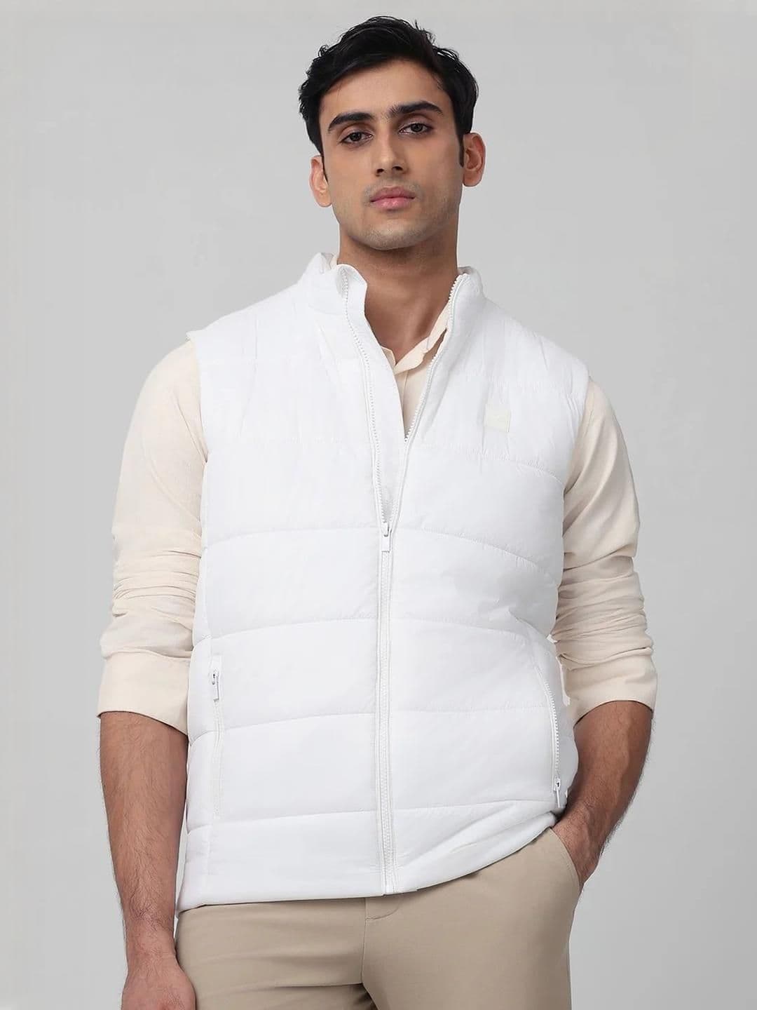 Mufti Men Mock Collar Solid Gilet Jacket - view 1
