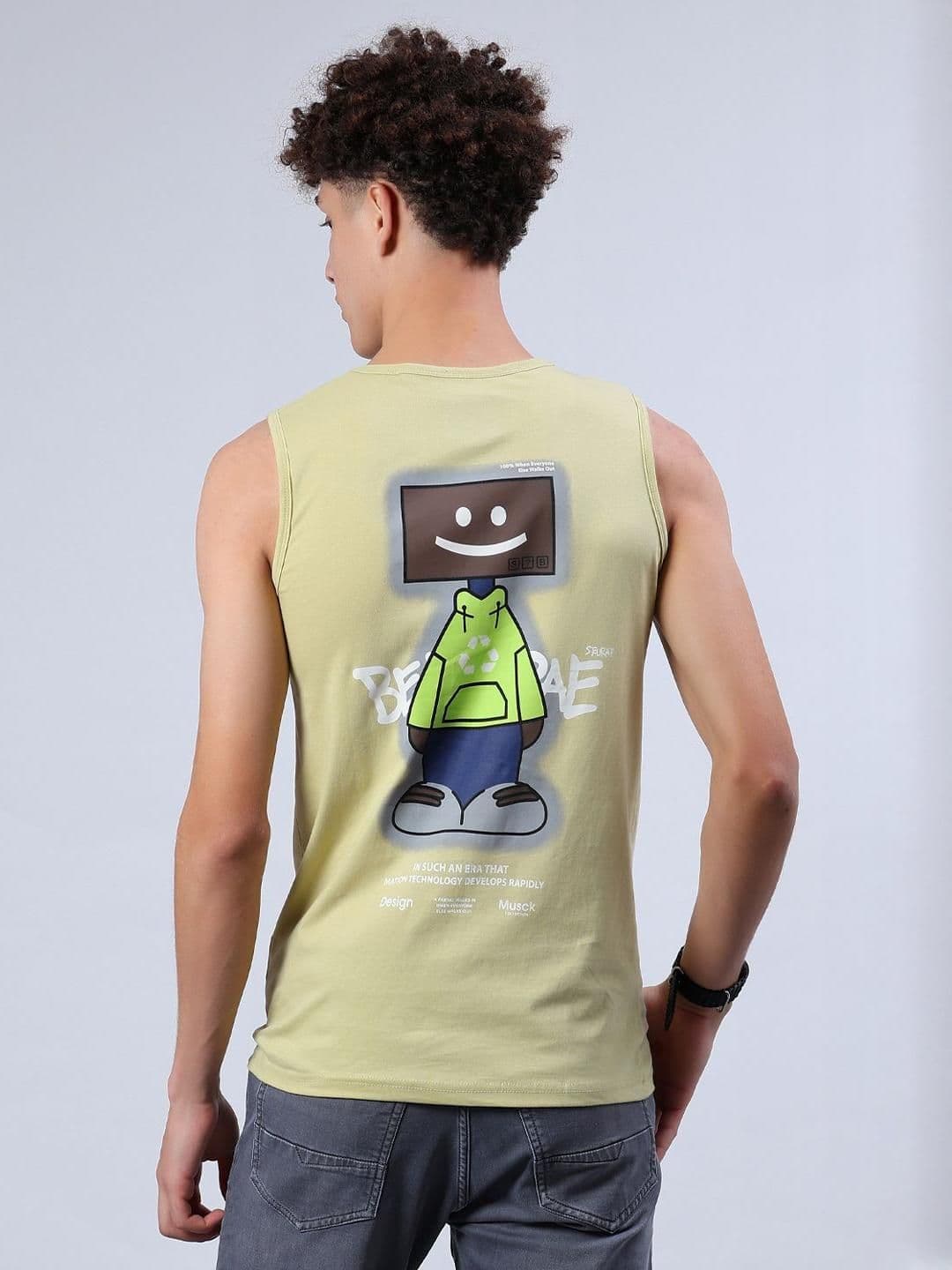 V-Mart Men Printed Cotton Single Jersey Round Neck Innerwear Vest - view 1