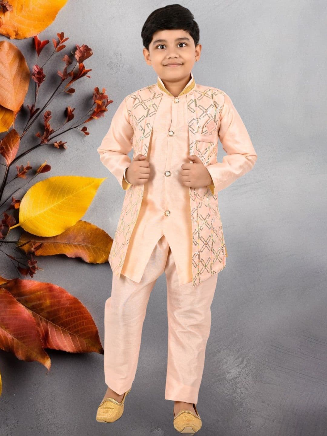 NEW GEN Boys Embellished Two Piece Sherwani Set